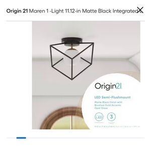 Origin 21 Matte Black Semi-Flushmount Light Modern Chandelier